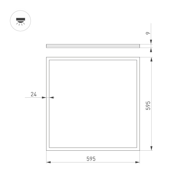 Панель DL-B600x600A-40W White (Arlight, IP40 Металл, 3 года)