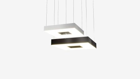 Г-образный светильник подвесной белый SILED CUBO 450х450х100 (21 Вт)