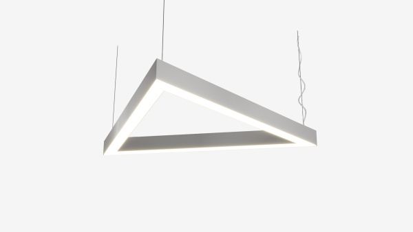 Подвесной профильный светильник треугольник белый SILED TRIGON-PROF 1020х890х50х70 (69 Вт)