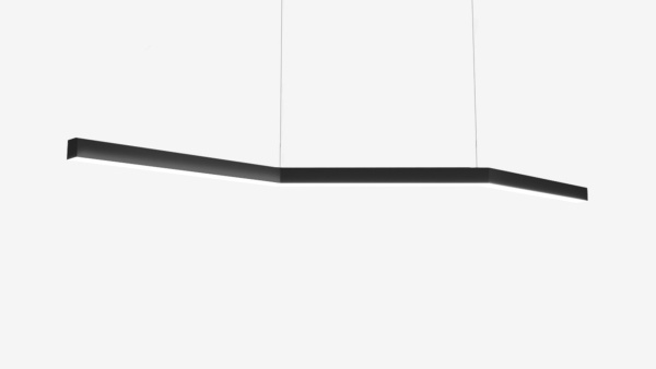 Подвесной светильник зигзаг черный SILED SNAKE-03-PROF 2250х1550х50х70 (57 Вт)