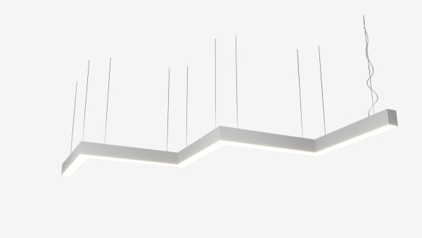 Подвесной светильник зигзаг белый SILED SNAKE-02-PROF 1670х390х50х70 (63 Вт)